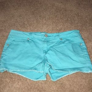 teal/turquoise Jean shorts